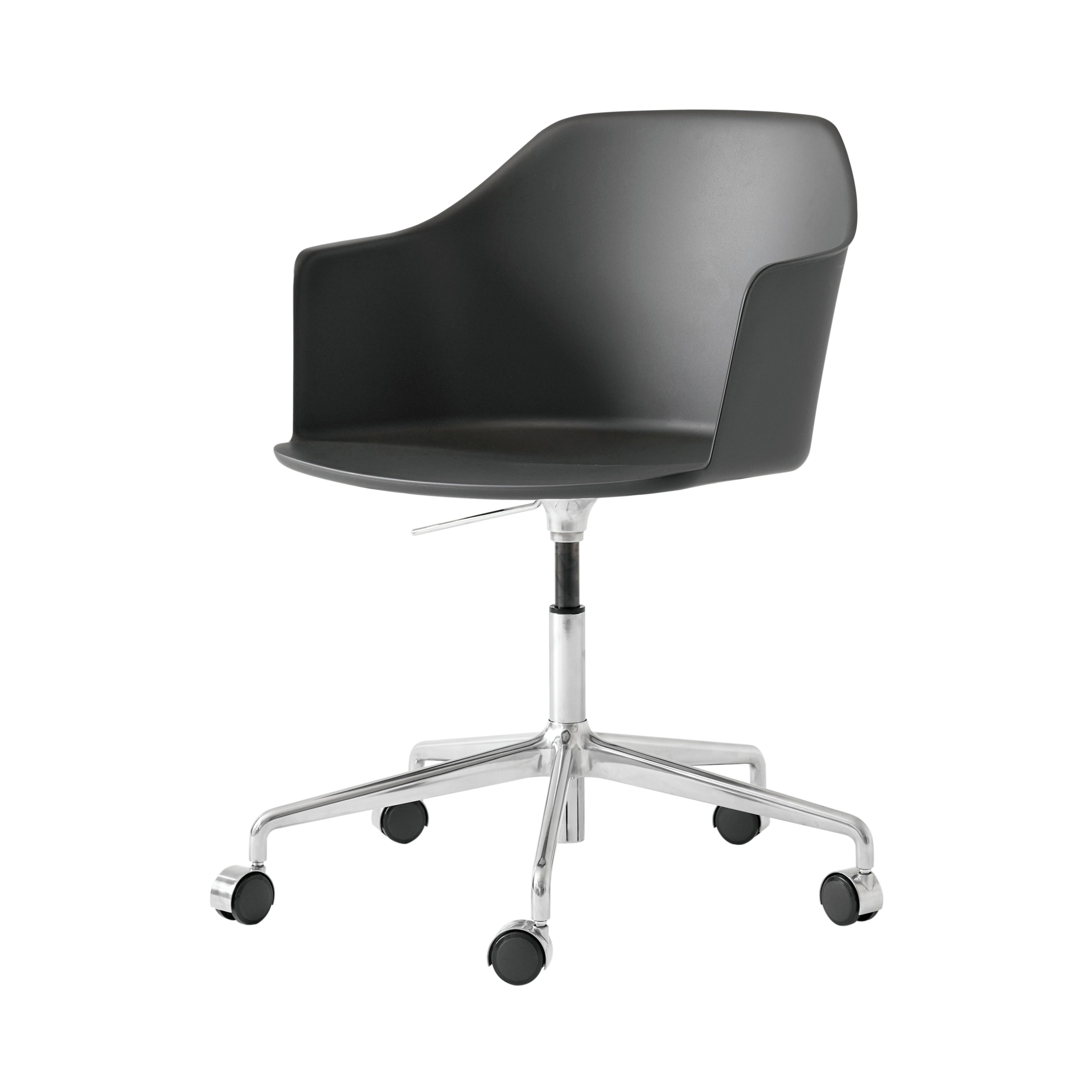 Rely Armchair HW53: Black + Polished Aluminum