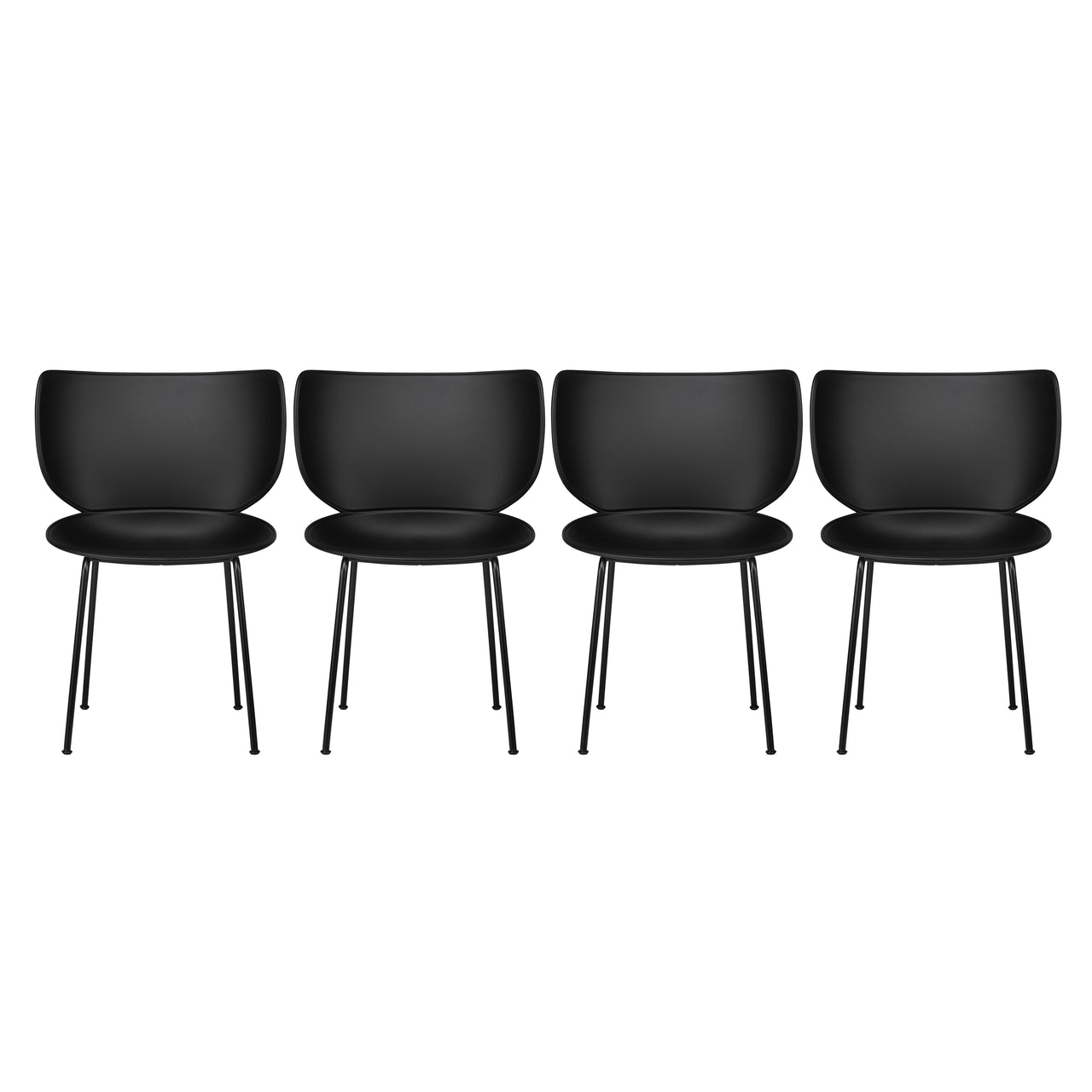 Hana Chair: Set + 4 + Black + Black