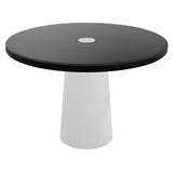 Container Round Table: Medium + Black Stained with Hole + White