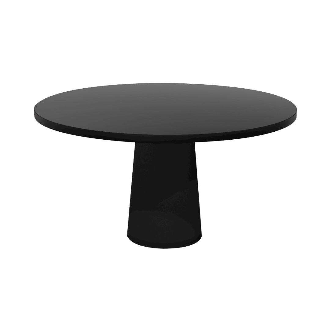 Container Round Table: Large + Black Stained + Black