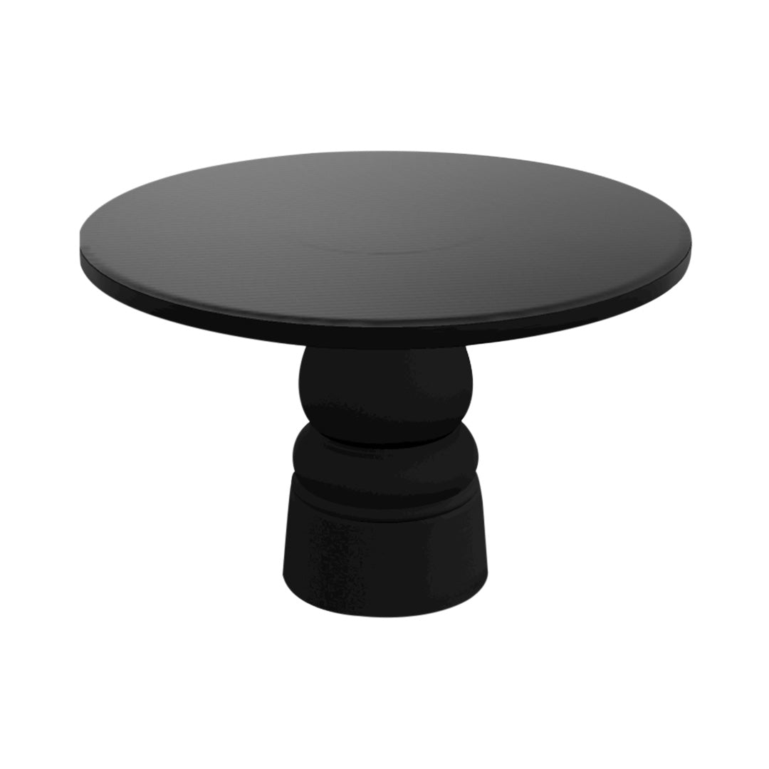 Container Round Table: Large + New Antiques + Black Stained + Black