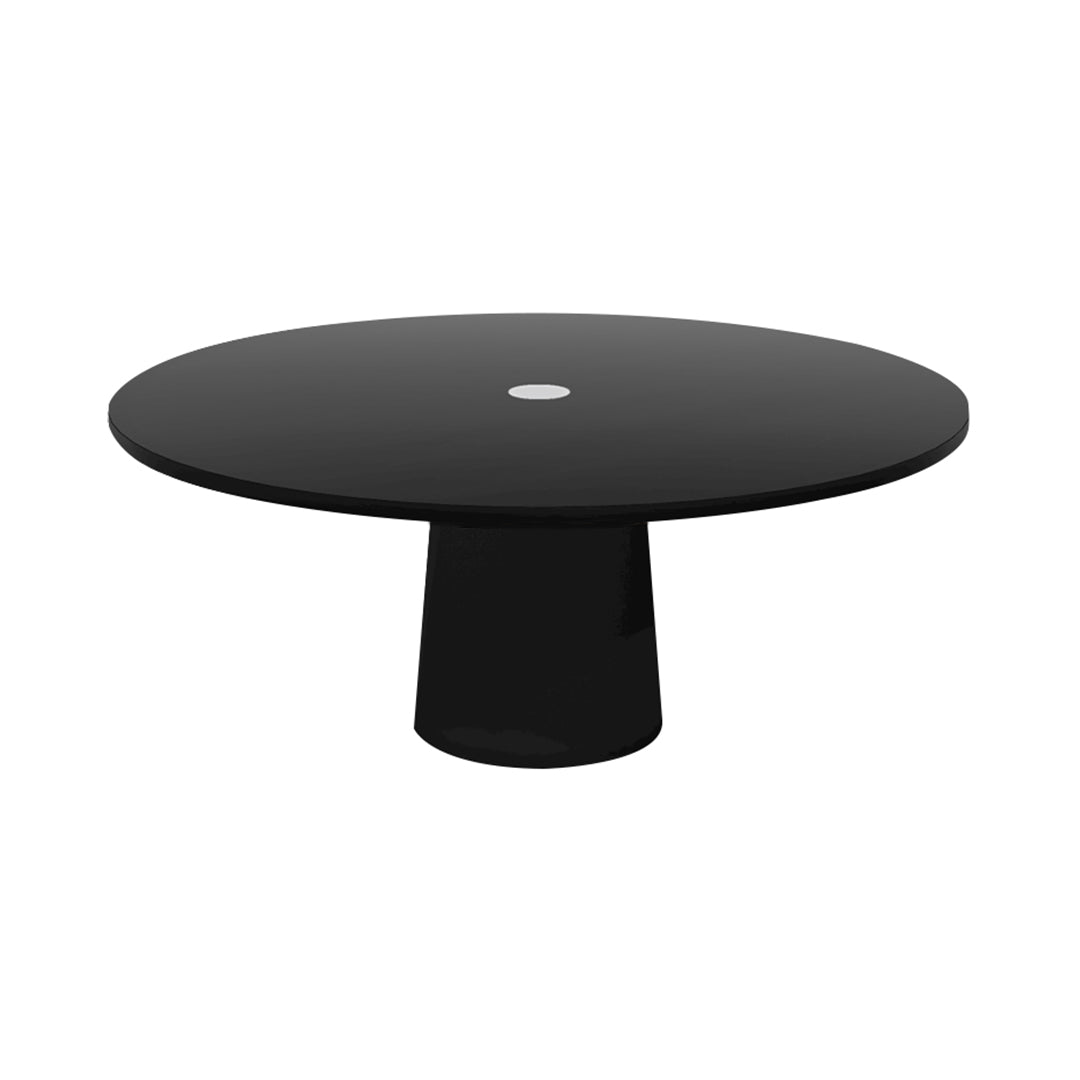 Container Round Table: XXL + Cable Feed + Black Stained with Hole + Black