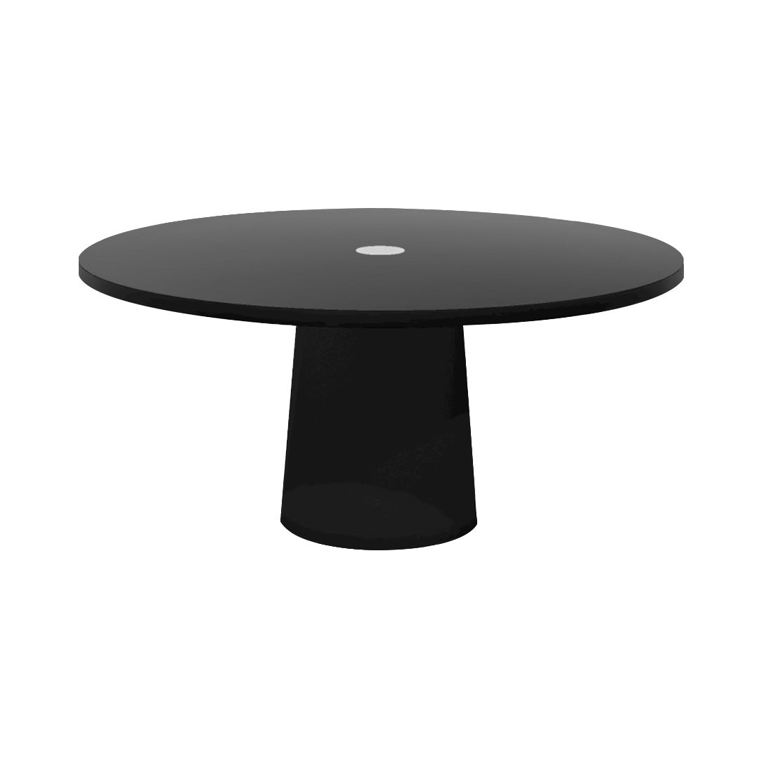 Container Round Table: Extra Large + Black Stained with Hole + Black