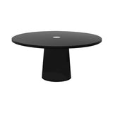 Container Round Table: Extra Large + Black Stained with Hole + Black