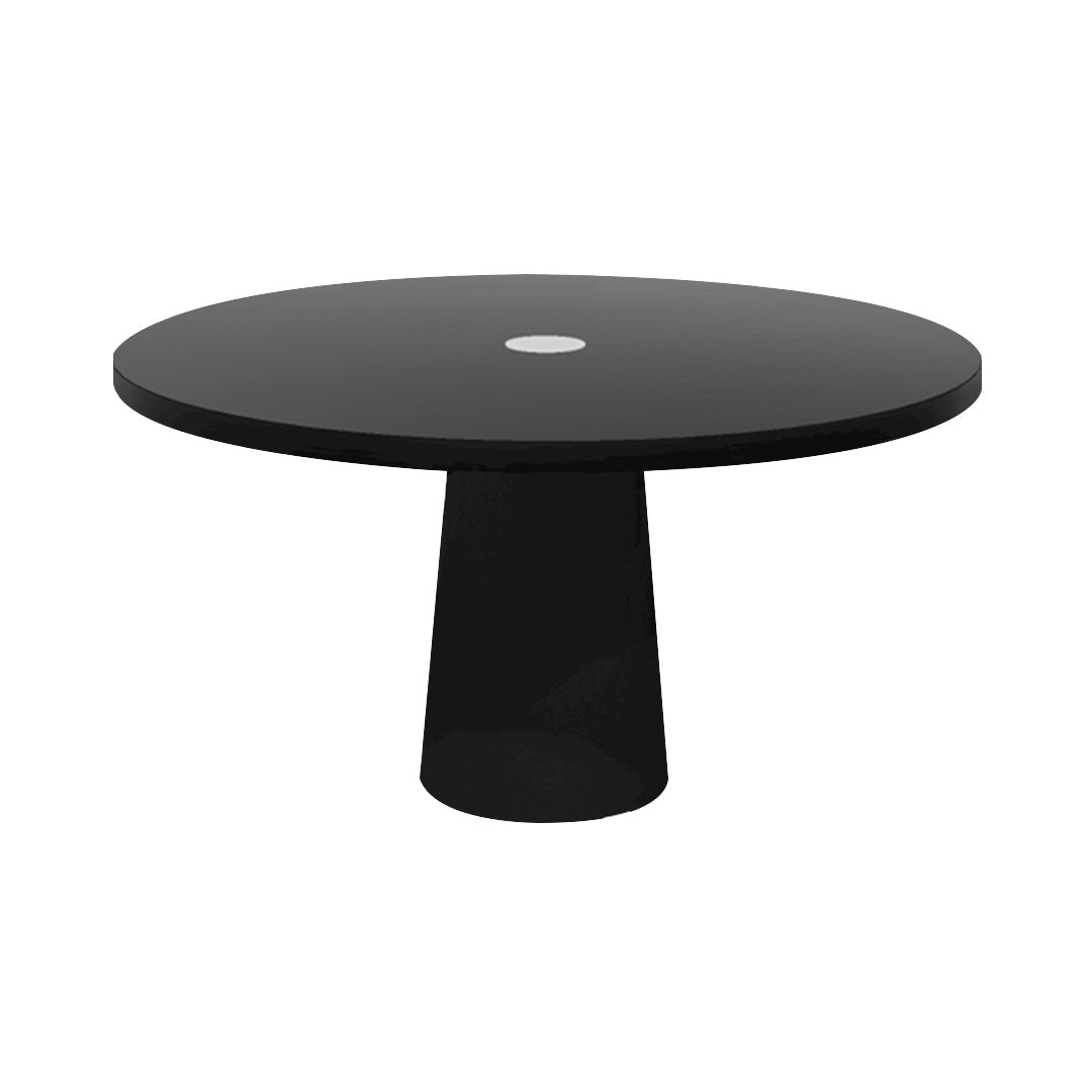 Container Round Table: Large + Black Stained with Hole + Black