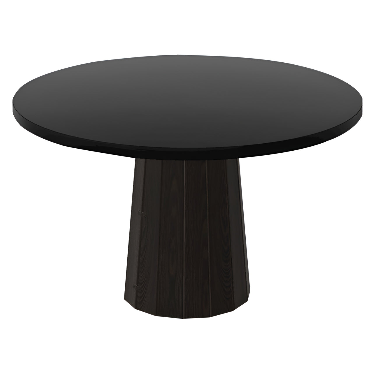Container Round Table: Medium + Bodhi Cover + Black Stained + Grey