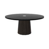 Container Round Table: Extra Large + Bodhi Cover + Black Stained with Hole + Grey