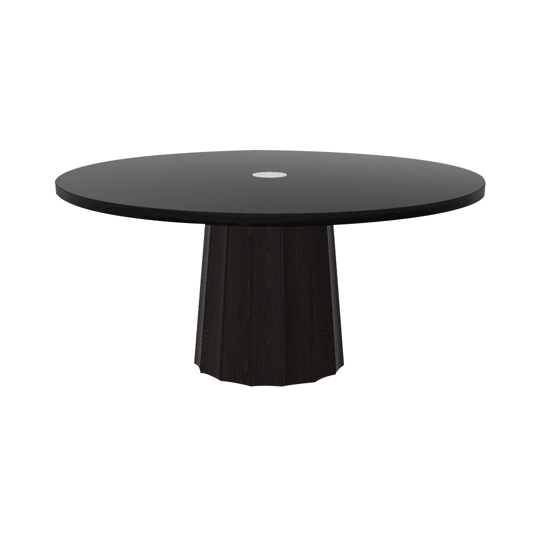 Container Round Table: Extra Large + Bodhi Cover + Black Stained with Hole + Wenge