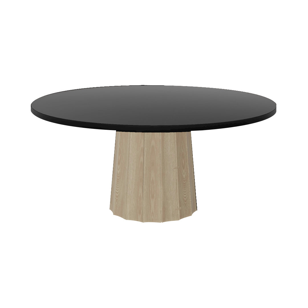 Container Round Table: Extra Large + Bodhi Cover + Black Stained Oak + White Wash
