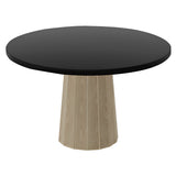 Container Round Table: Medium + Bodhi Cover + Black Stained + White Wash