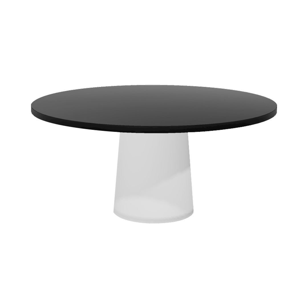 Container Round Table: Extra Large + Cable Feed + Black Stained + White