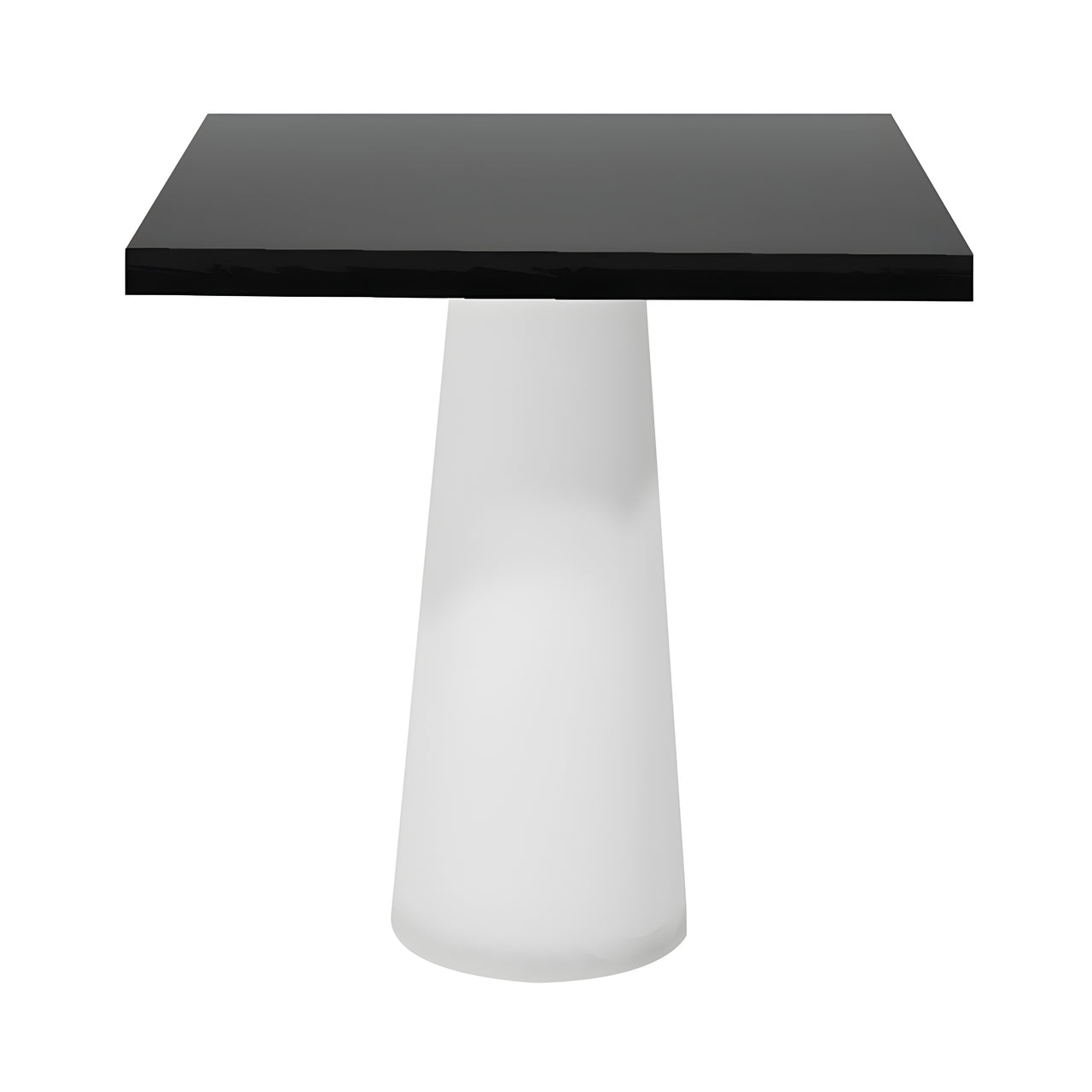 Container Square Table: Small + Black Stained + White