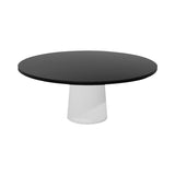 Container Round Table: XXL + Cable Feed + Black Stained + White