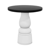 Container Round Table: Extra Small + New Antiques + Black Stained + White