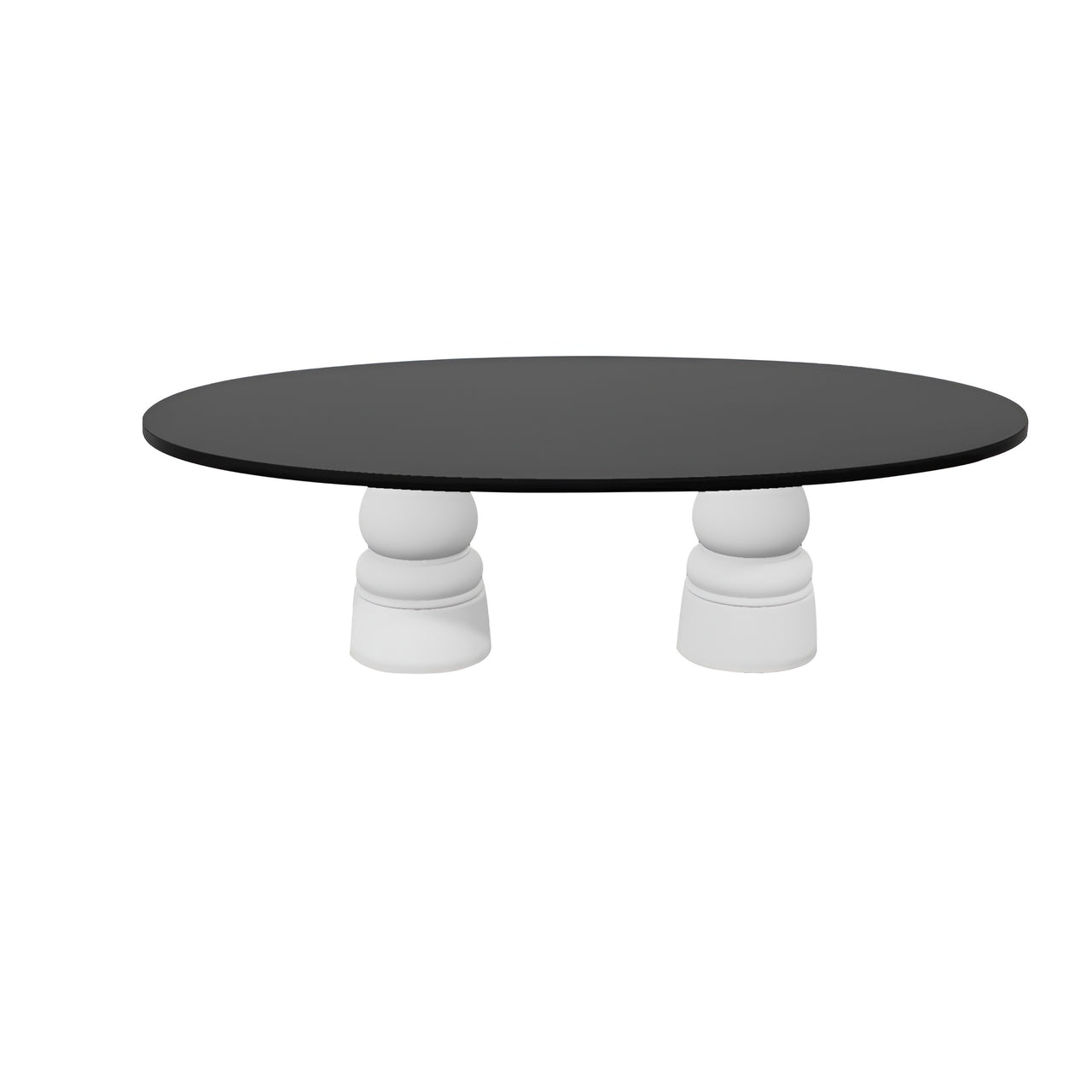 Container Oval Table: Large + New Antiques + Black Stained + White