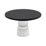 Container Round Table: Large + New Antiques + Black Stained + White