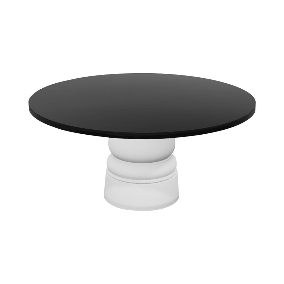 Container Round Table: XXL + New Antiques + Black Stained Oak + White