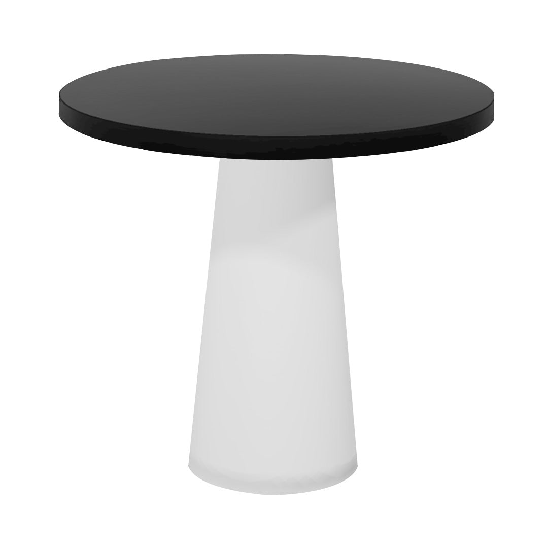 Container Round Table: Extra Small + Black Stained + White
