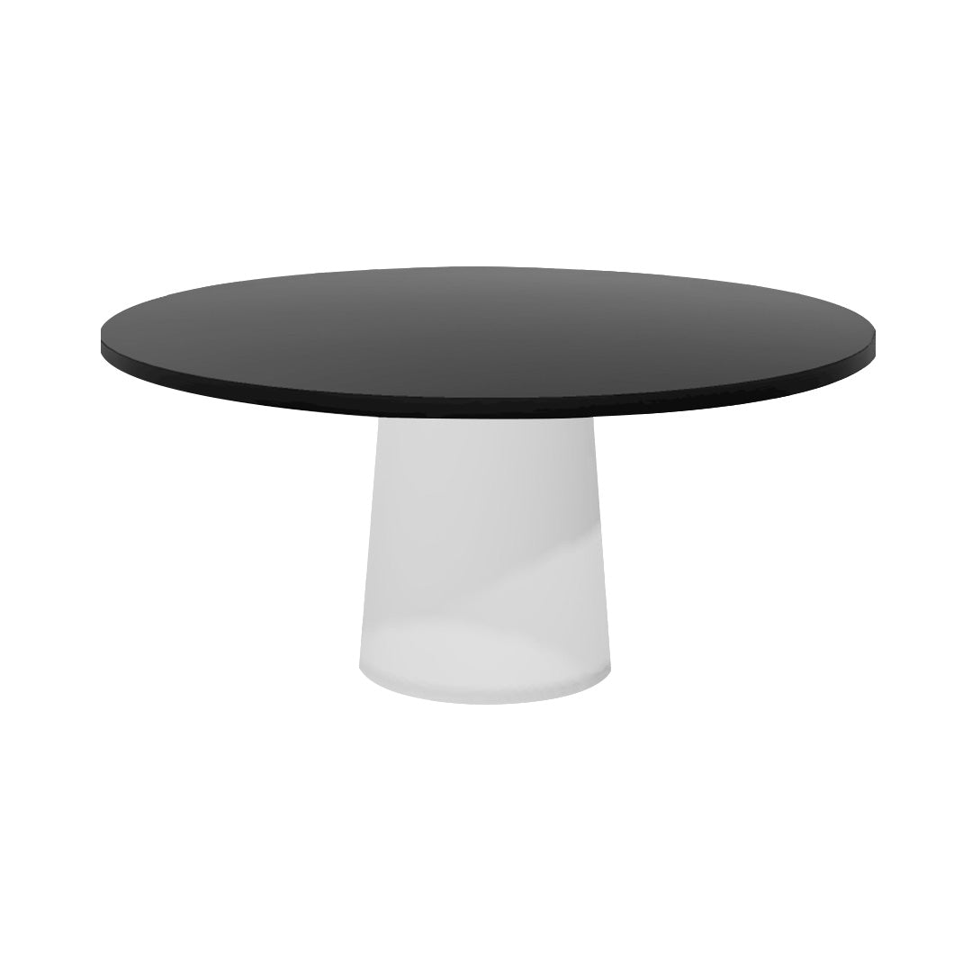 Container Round Table: Extra Large + Black Stained Oak + White