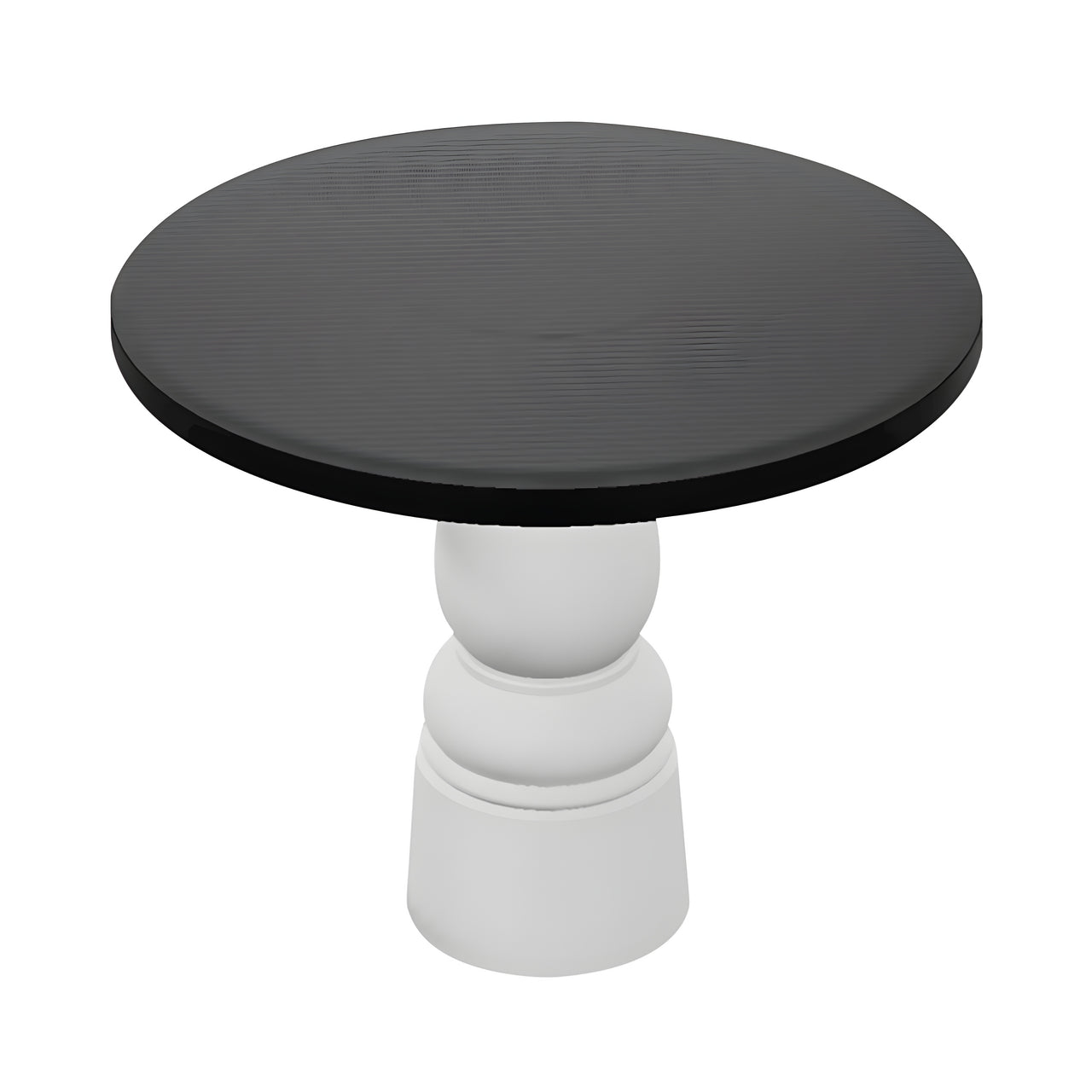 Container Round Table: Small + New Antiques + Black Stained + White