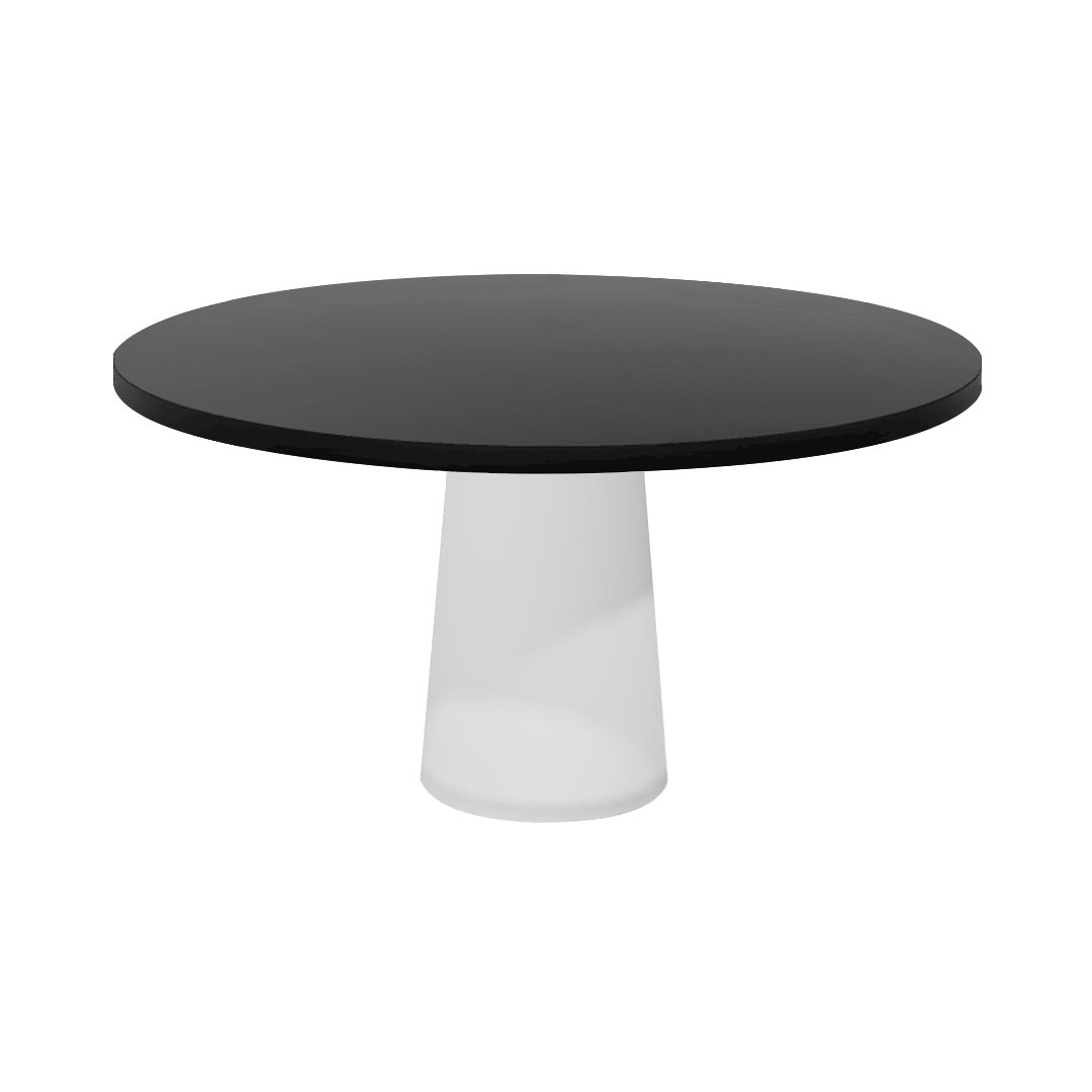 Container Round Table: Large + Black Stained + White