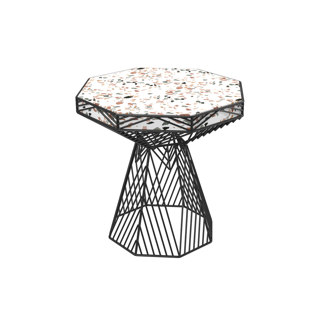 Switch Table/Stool: Color + Black + Terrazzo Marble