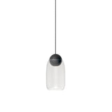 Liuku Pendant Ball Light: Transparent + Black Stained Lacquered