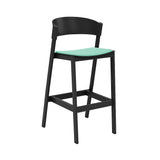 Cover Bar Stool: Upholstered + Black + Without Footrest
