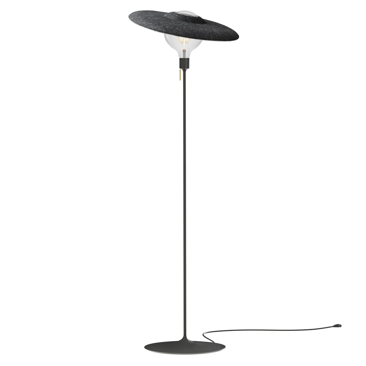 Shade Champagne Floor Lamp: Black + With Bulb (3 W)