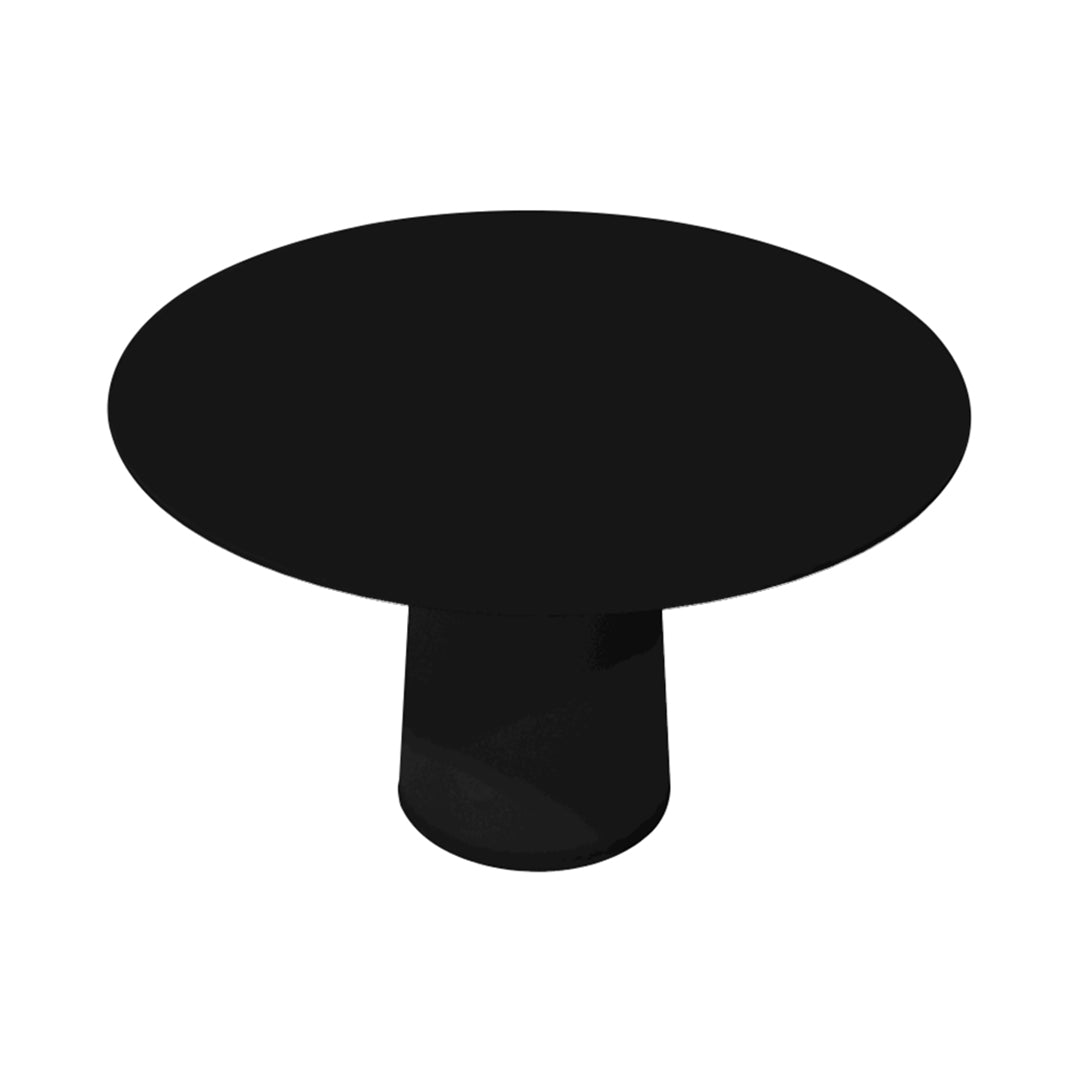 Container HPL Round Table: Extra Large + Cable Feed + Black + Black