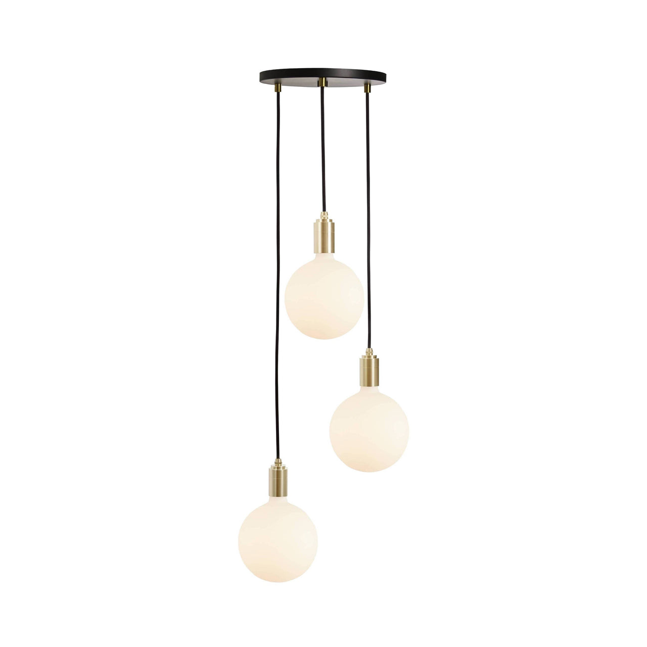 Triple Pendant with Sphere IV: Black + Brass