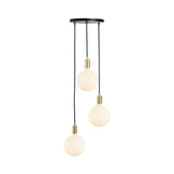 Triple Pendant with Sphere IV: Black + Brass
