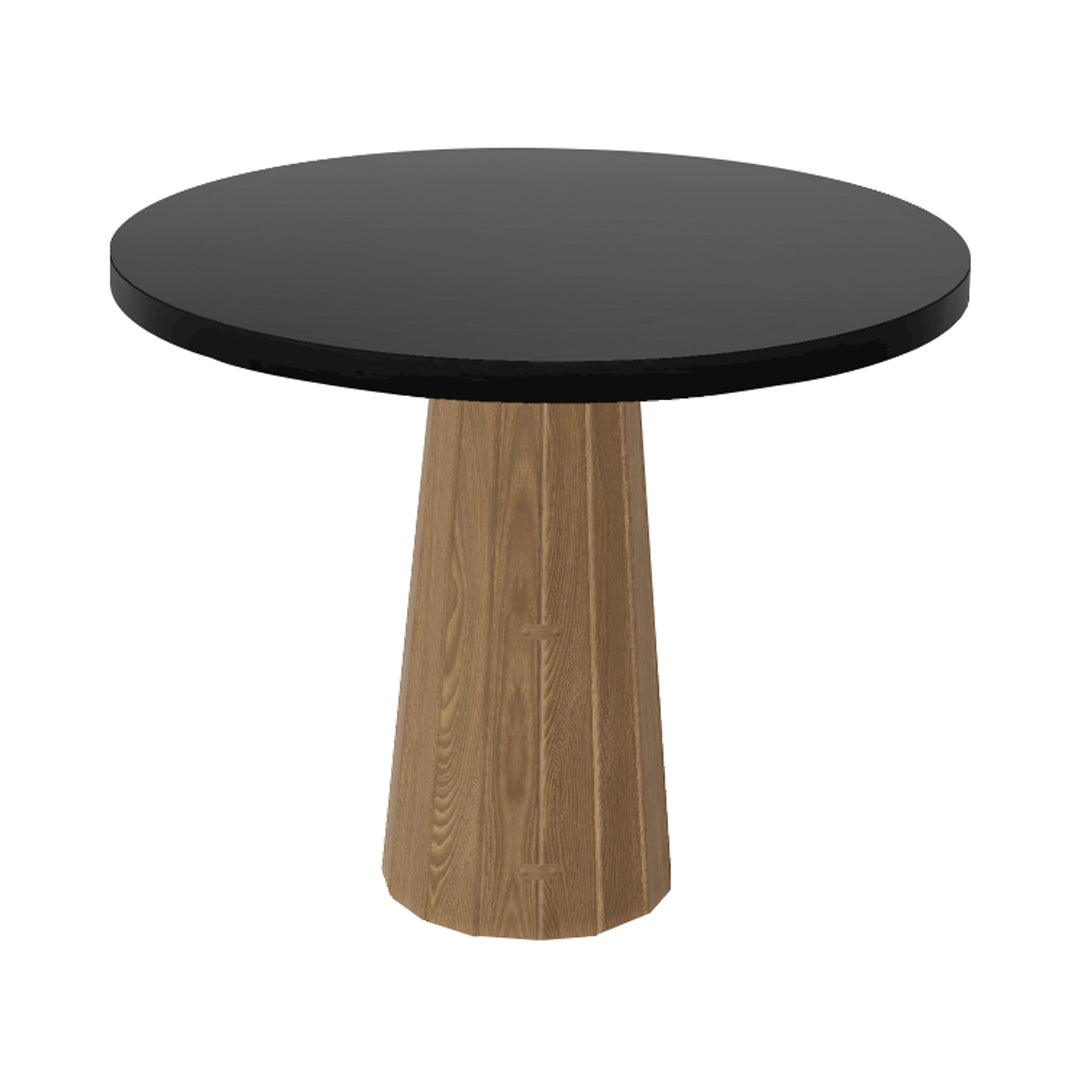 Container Round Table: Small + Bodhi Cover + Black Stained + Natural Oil