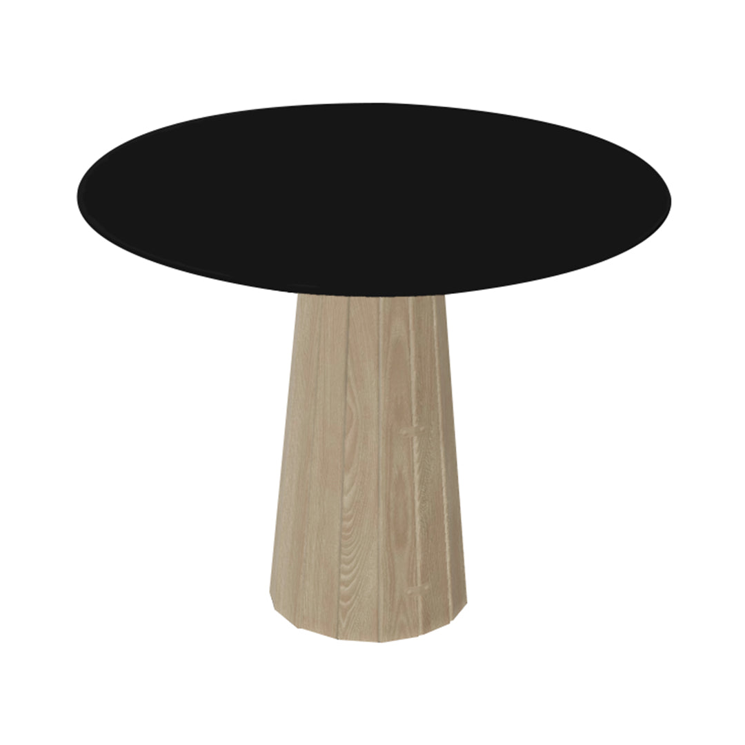 Container HPL Round Table: Small + Bodhi Cover + Black + White Wash