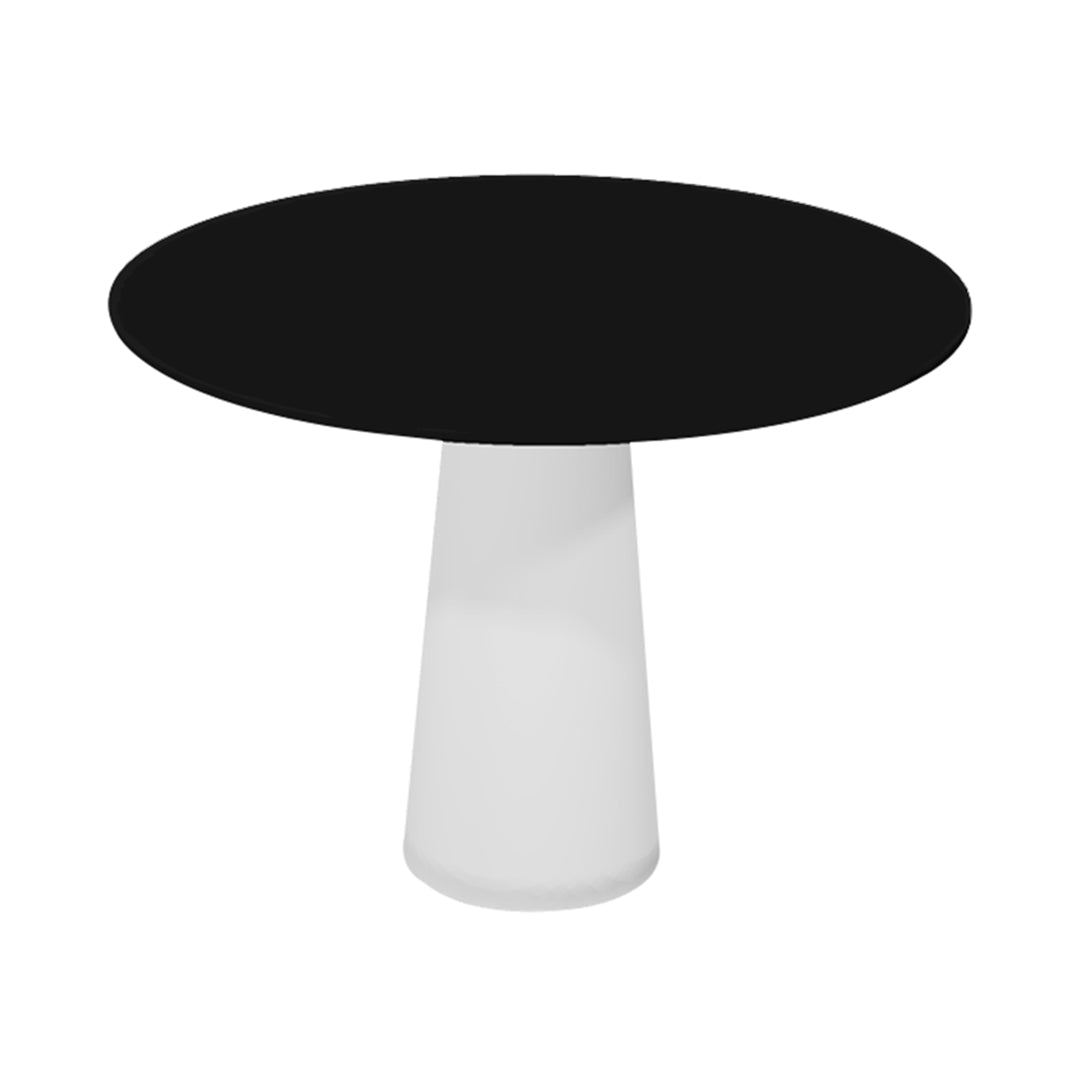 Container HPL Round Table: Small + Black + White