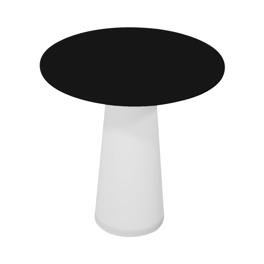 Container HPL Round Table: Extra Small + Black + White