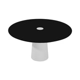 Container HPL Round Table: Large + Black with Hole + White