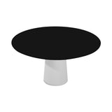 Container HPL Round Table: Large + Cable Feed + Black + White