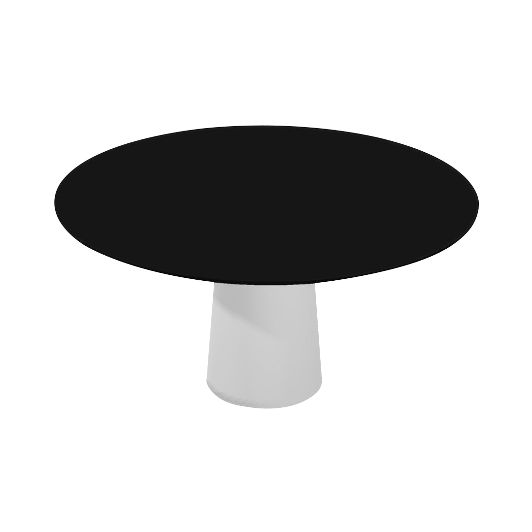 Container HPL Round Table: Large + Black + White