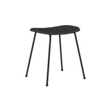 Fiber Stool: Tube Base + Upholstered + Anthracite Black