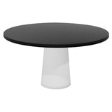 Container Round Table: Large + Cable Feed + Black Stained + White