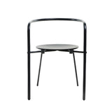 Simplex Stackable Chair: Set of 2 + Without Backrest + Black