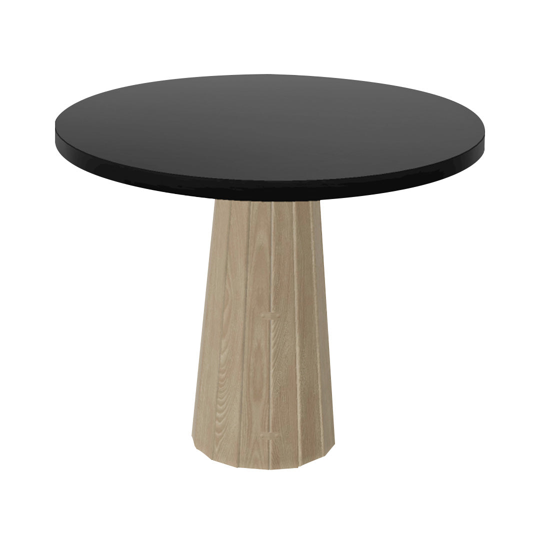 Container Round Table: Small + Bodhi Cover + Black Stained + White Wash