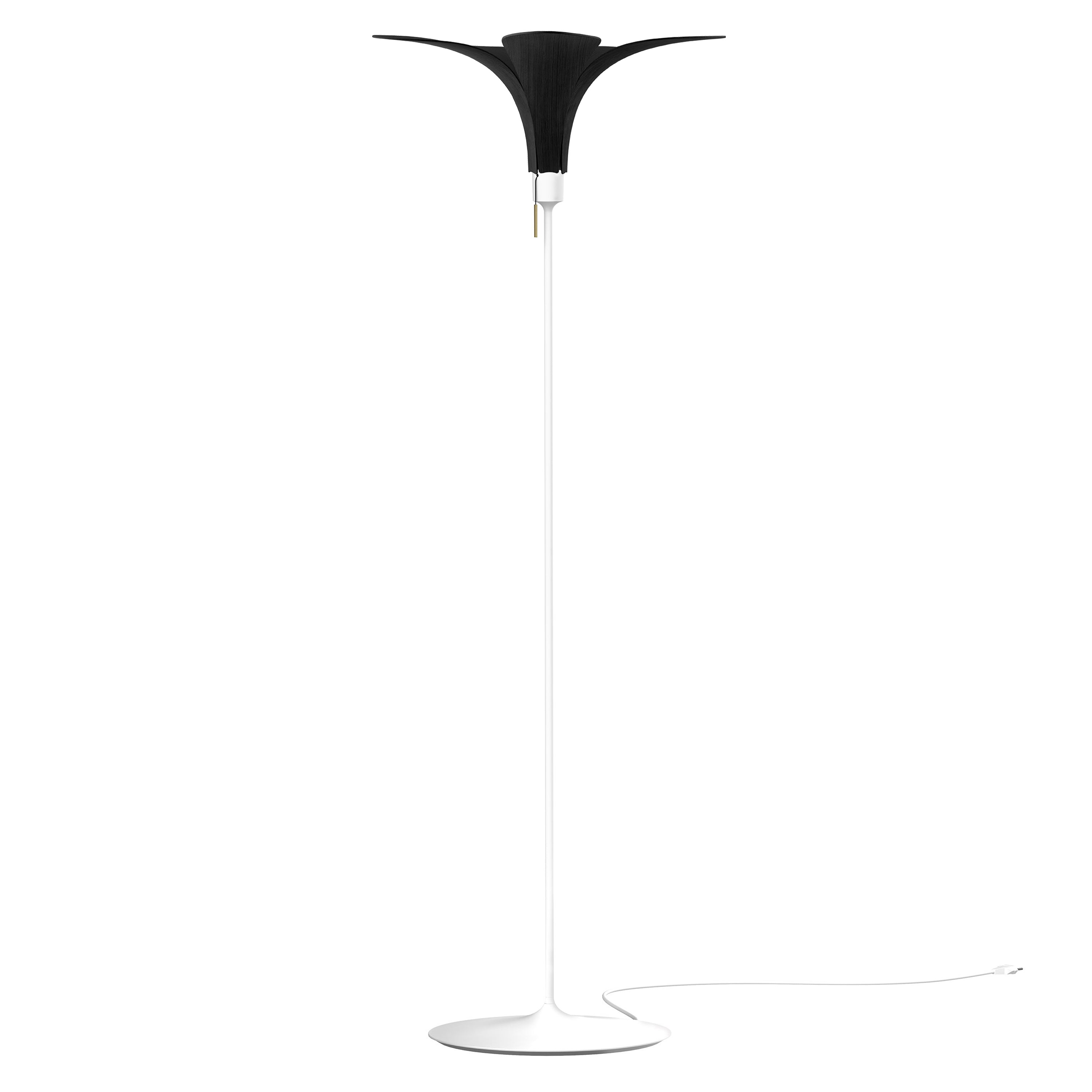 Jazz Champagne Floor Lamp: Black Oak + White