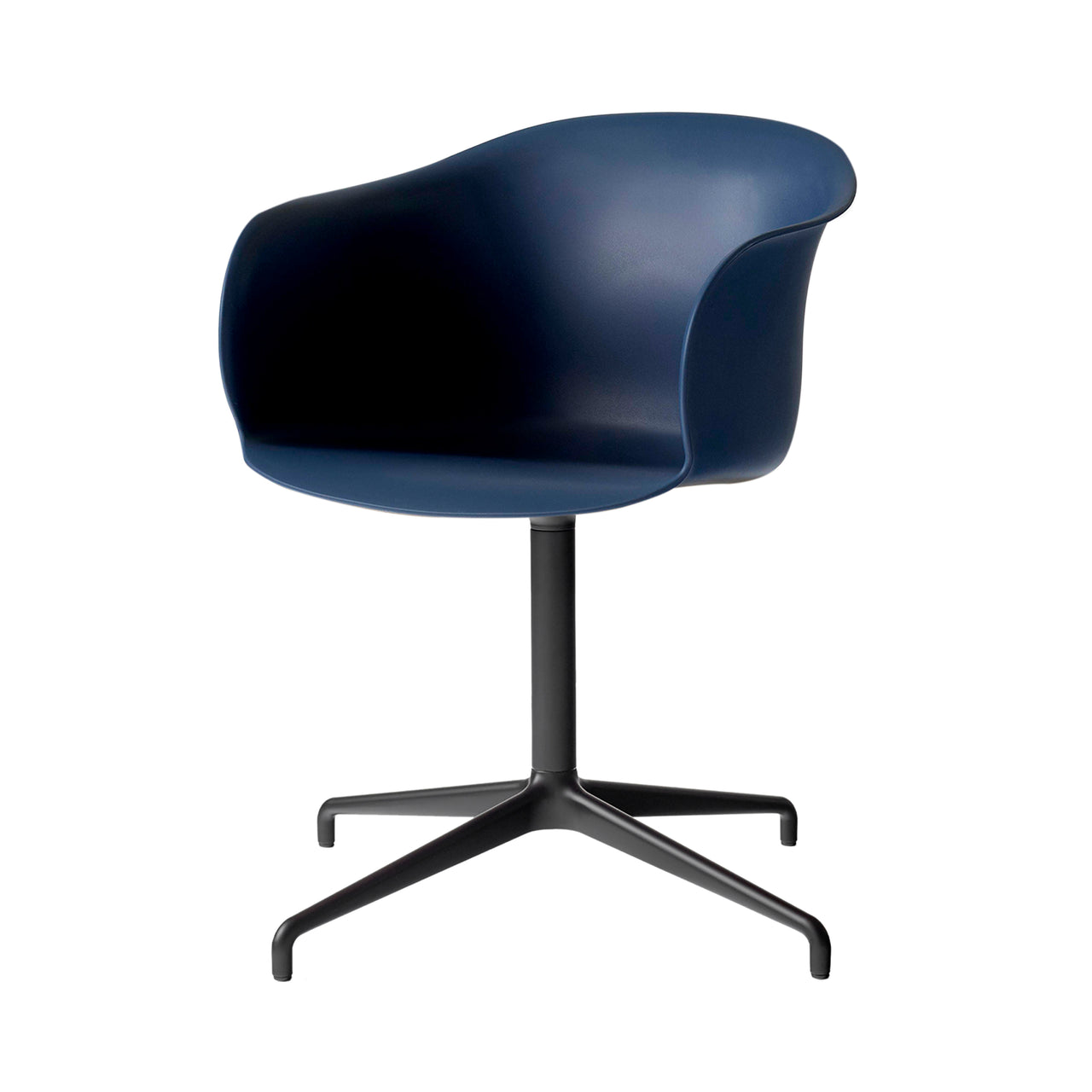Elefy Chair JH34: Swivel Base + Return + Midnight Blue + Black