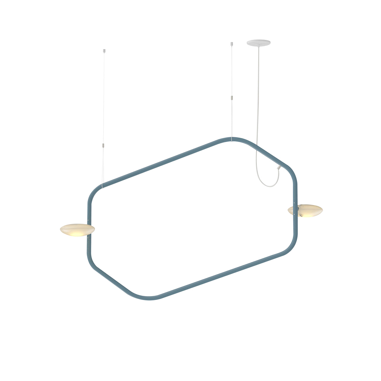 Palindrome Single Pendant: 2 Heads + Blue Hammertone