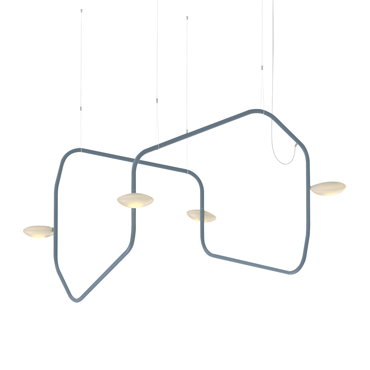 Palindrome Single Pendant: 4 Heads + Blue Hammertone