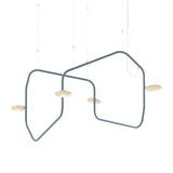 Palindrome Single Pendant: 4 Heads + Blue Hammertone