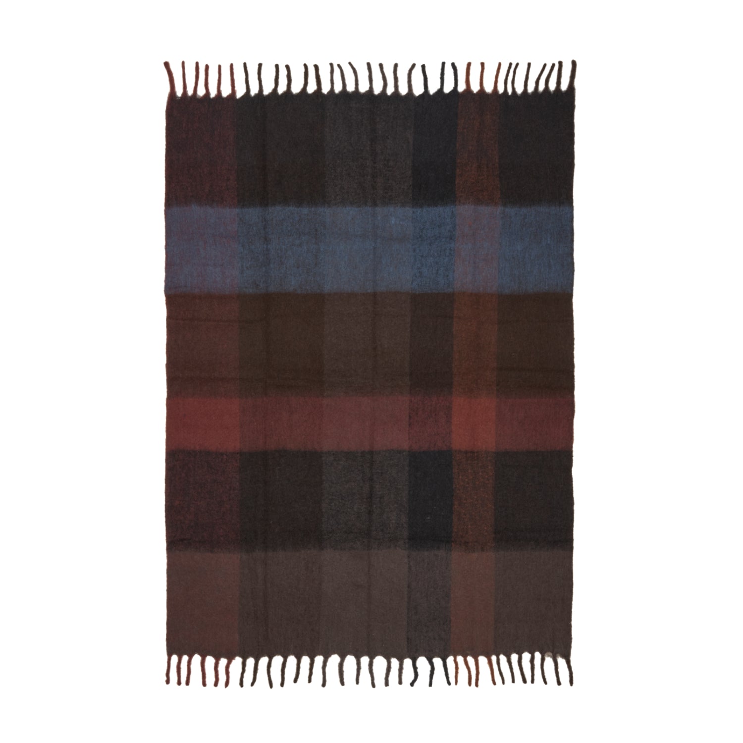 Blur Mohair Blanket: Dark Chocolate + Oxide Red