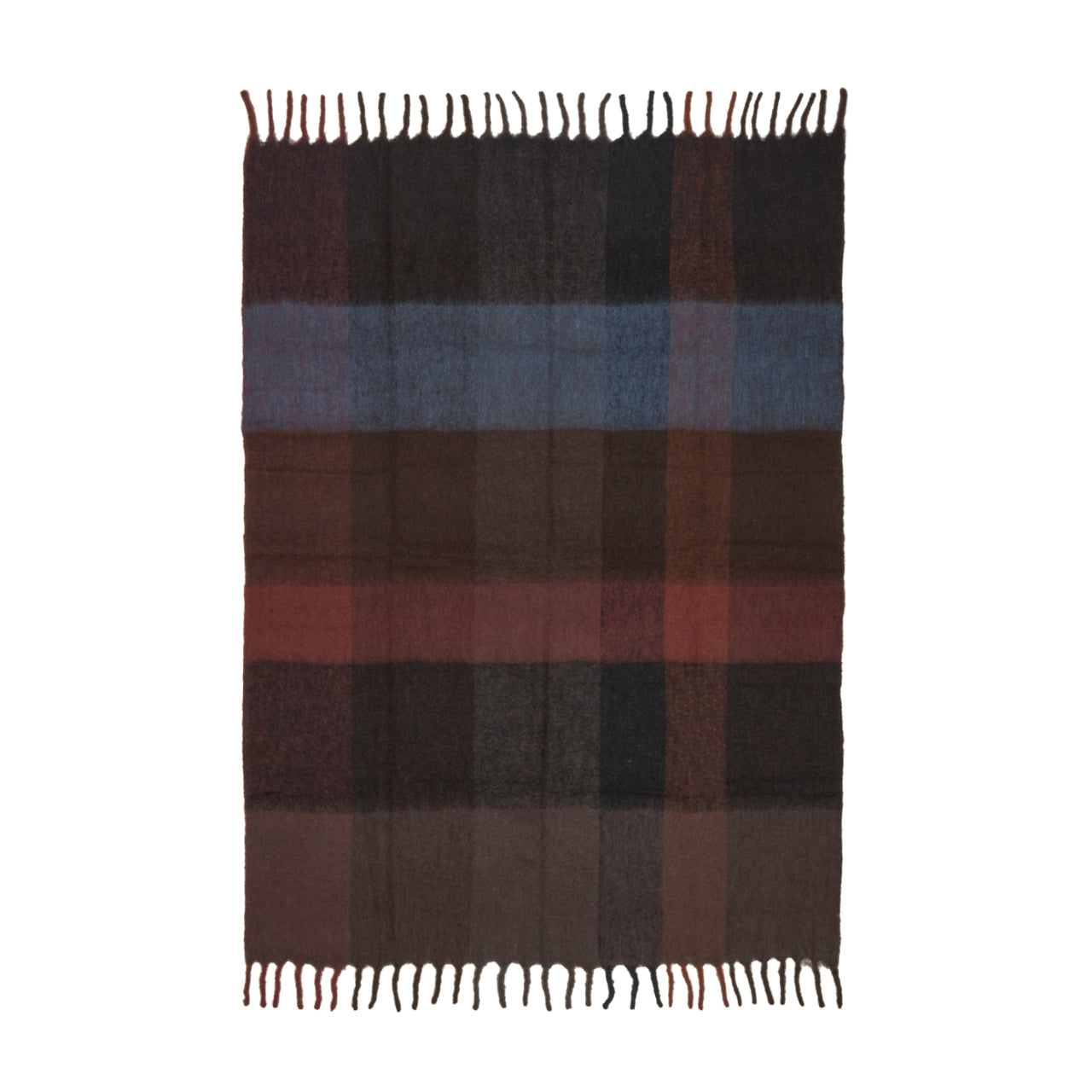 Blur Mohair Blanket: Dark Chocolate + Oxide Red
